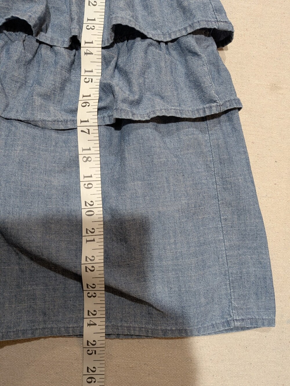 Blue Tiered Ruffle Midi Skirt Western Festival - Picture 8 of 9